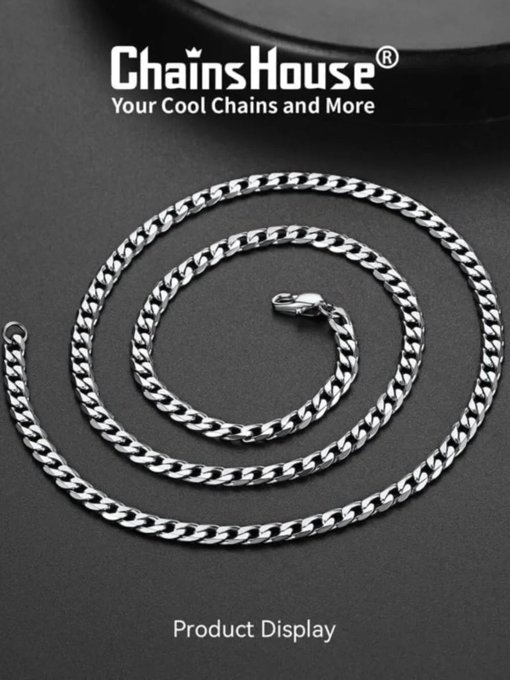 Stainless Steel Cuban Link Chain Necklace for Men - Stylish Jewelry Accessory
